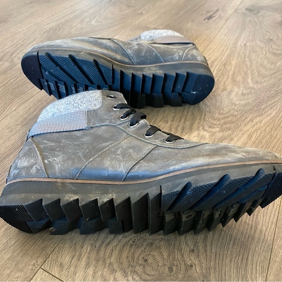 Sorel Green Lace Up Combat Boots Size 9 - Picture 6 of 8